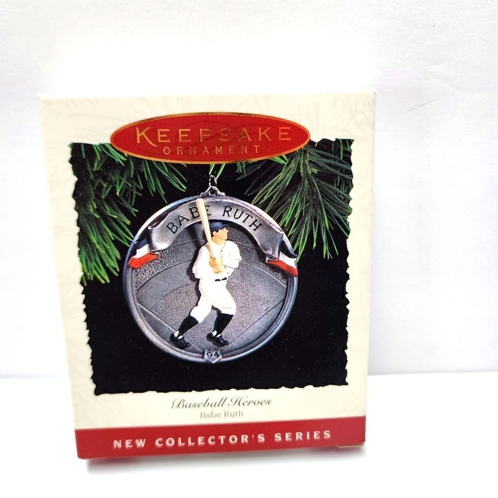 Vintage 1994 Hallmark Keepsake Christmas Ornament Baseball Heroes Babe Ruth